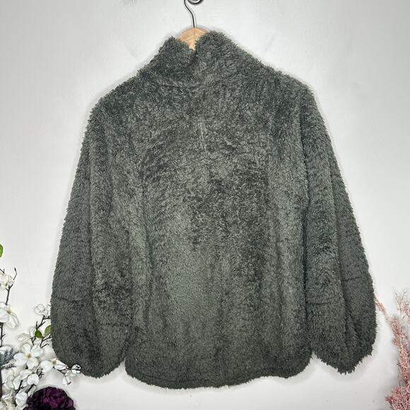 LULULEMON Warm Restore Sherpa Pullover Army Green Sz M/L - Picture 3 of 6